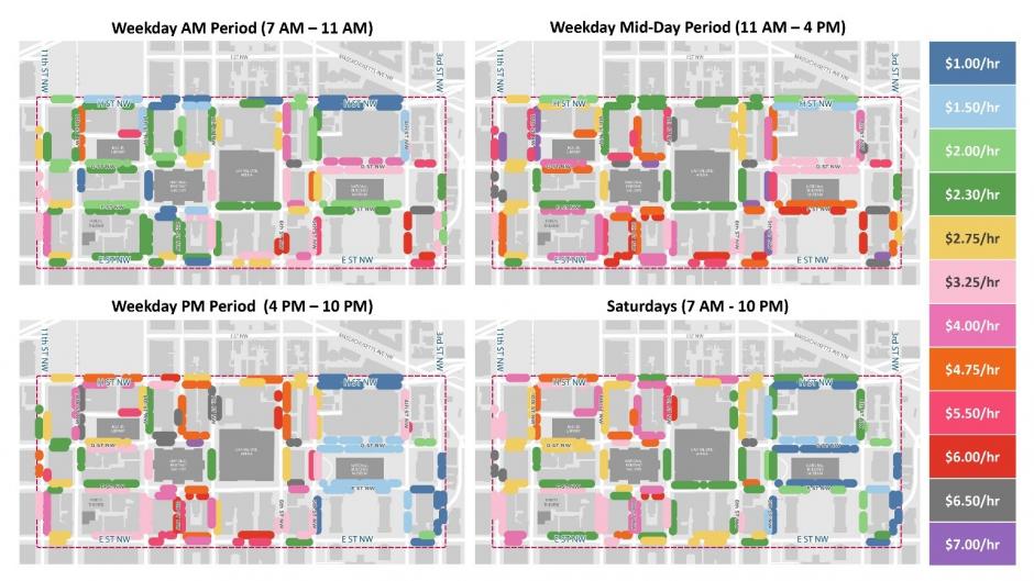 Map of Demand Based Parking Maps