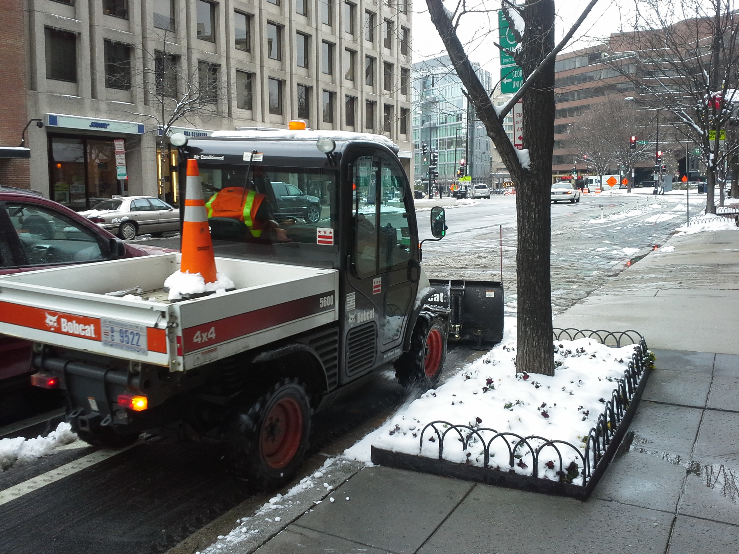 Toolcat plows bike lane